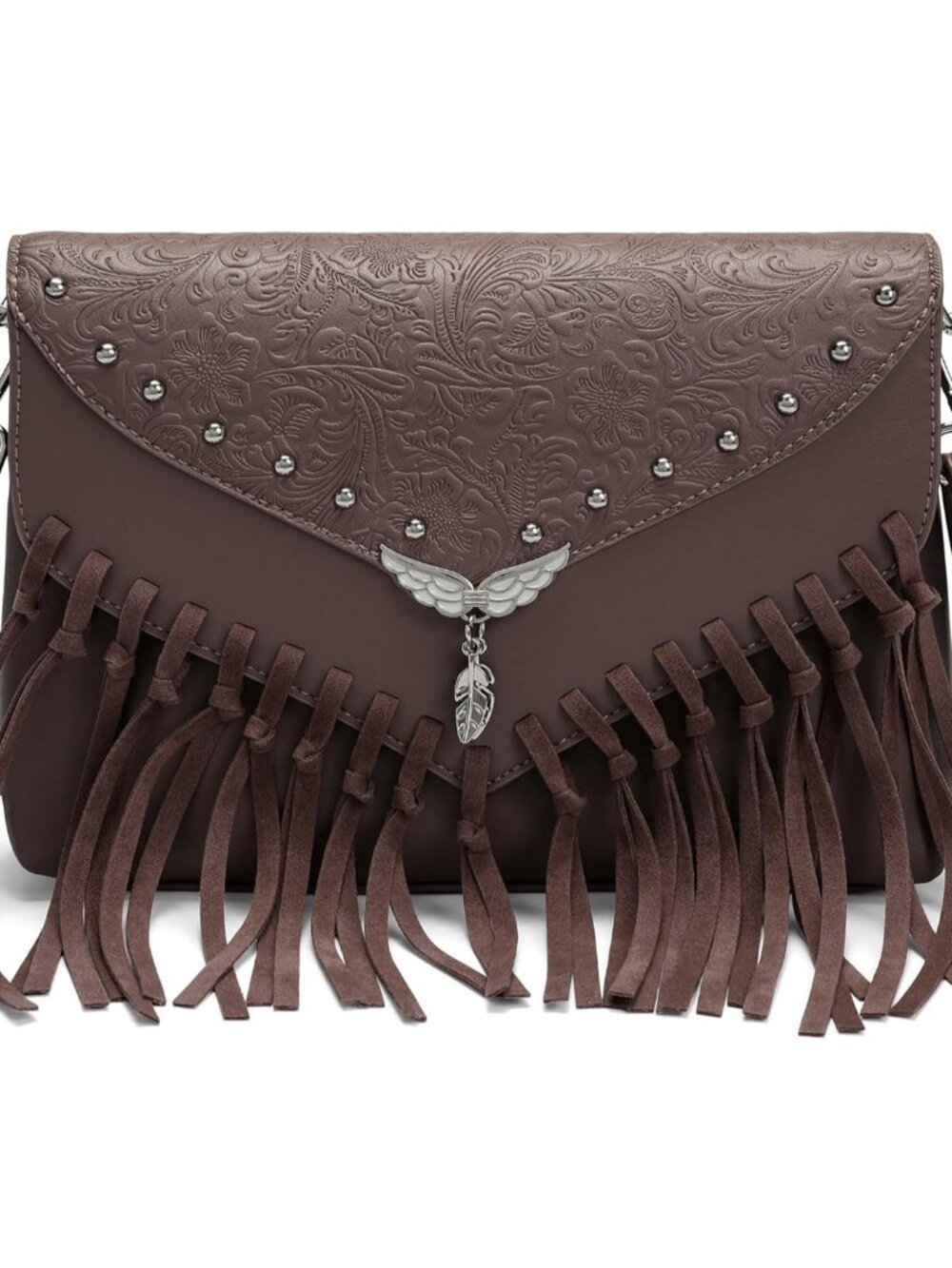 Small Crossbody Bags for Women Boho Fringe Crossbody Purse With Studs Cowboy Chi